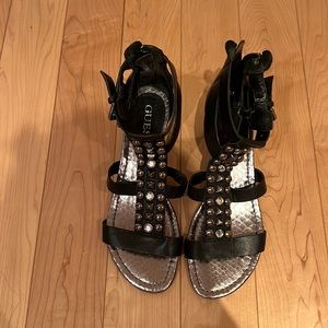Guess gladiator sandals with wedge heel and studs size 6.5